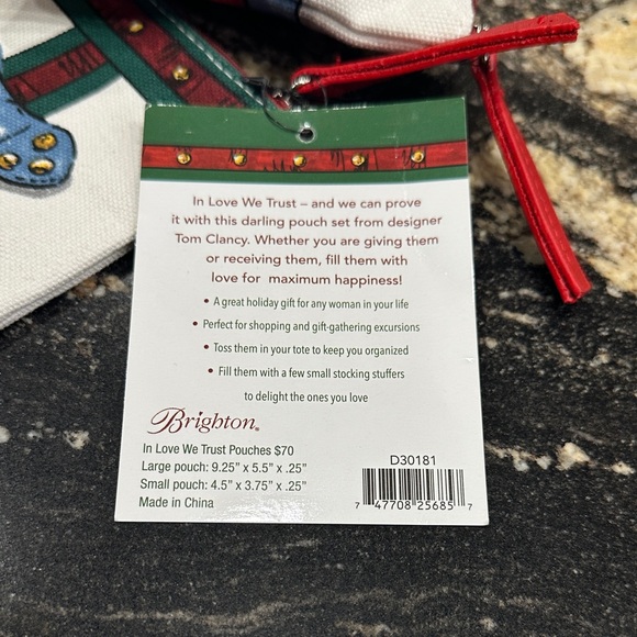 Brighton White Pouch with Heart and Gold Accents - Picture 6 of 8